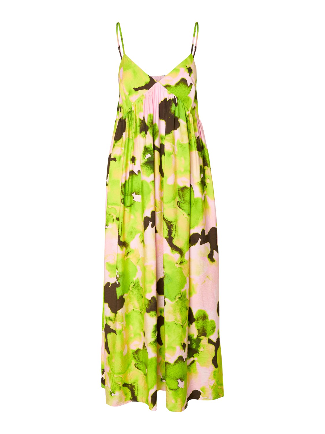 Selected Femme Helinda Aop Ankle Strap Dress B - Lime Green Aop