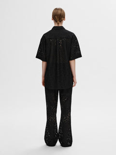 Karola 2/4 Oversize Lace Shirt B - Black