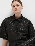 Karola 2/4 Oversize Lace Shirt B - Svart