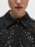 Karola 2/4 Oversize Lace Shirt B - Svart