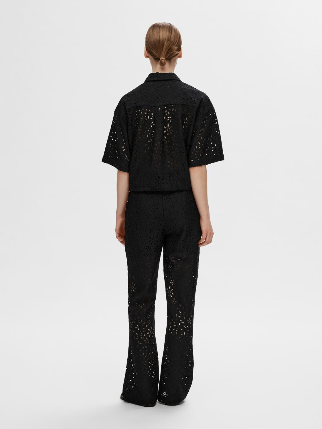 Karola Hw Flared Lace Pant B - Black