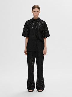 Karola Hw Flared Lace Pant B - Black