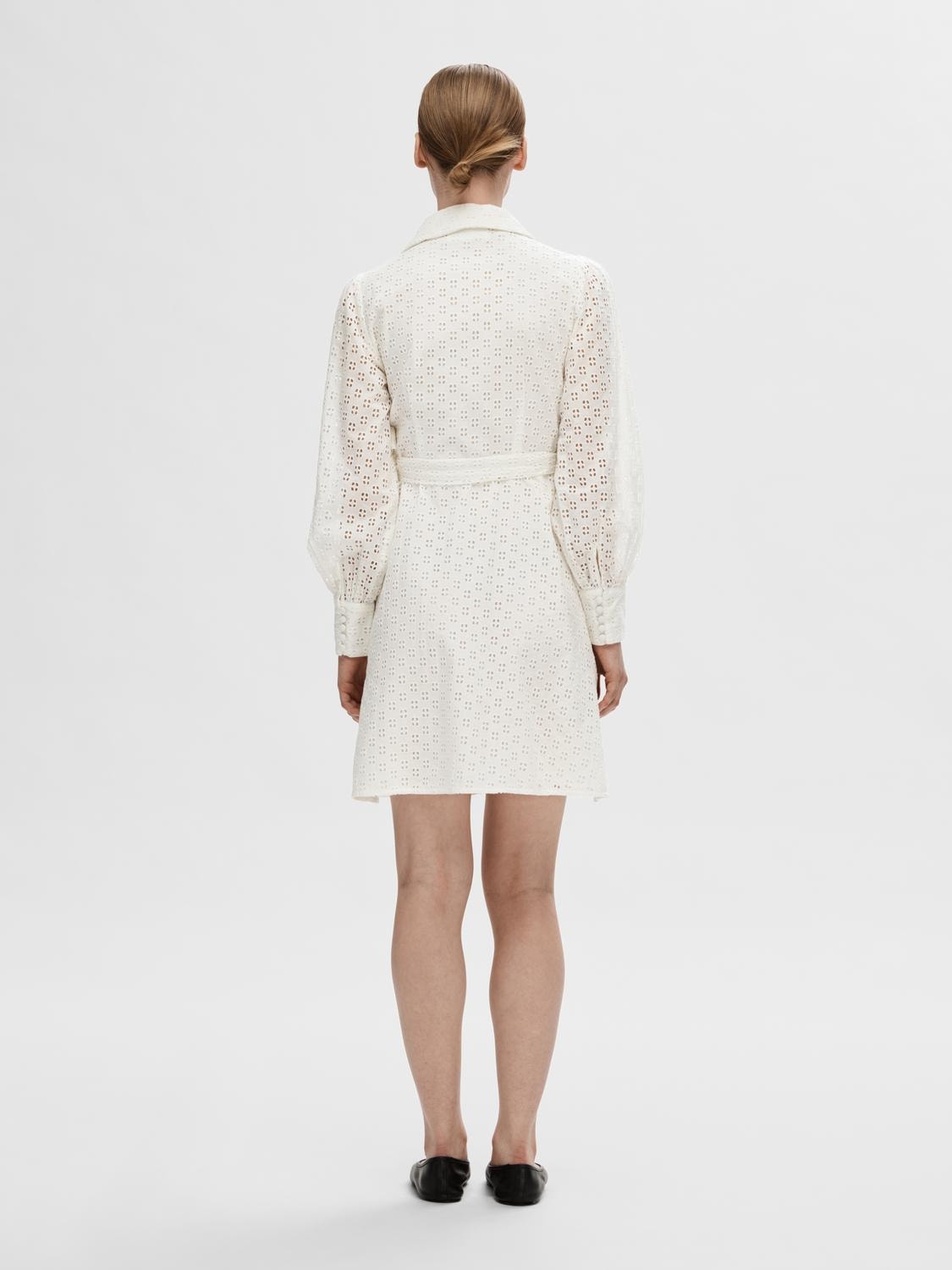 Anelli Ls Short Wrap Dress B - Snow White