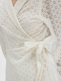 Anelli Ls Short Wrap Dress B - Snow White