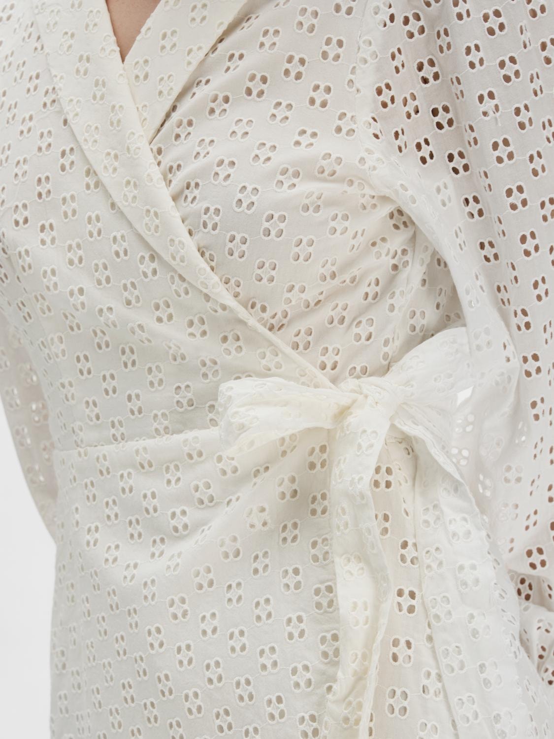 Anelli Ls Short Wrap Dress B - Snow White