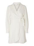 Anelli Ls Short Wrap Dress B - Snow White