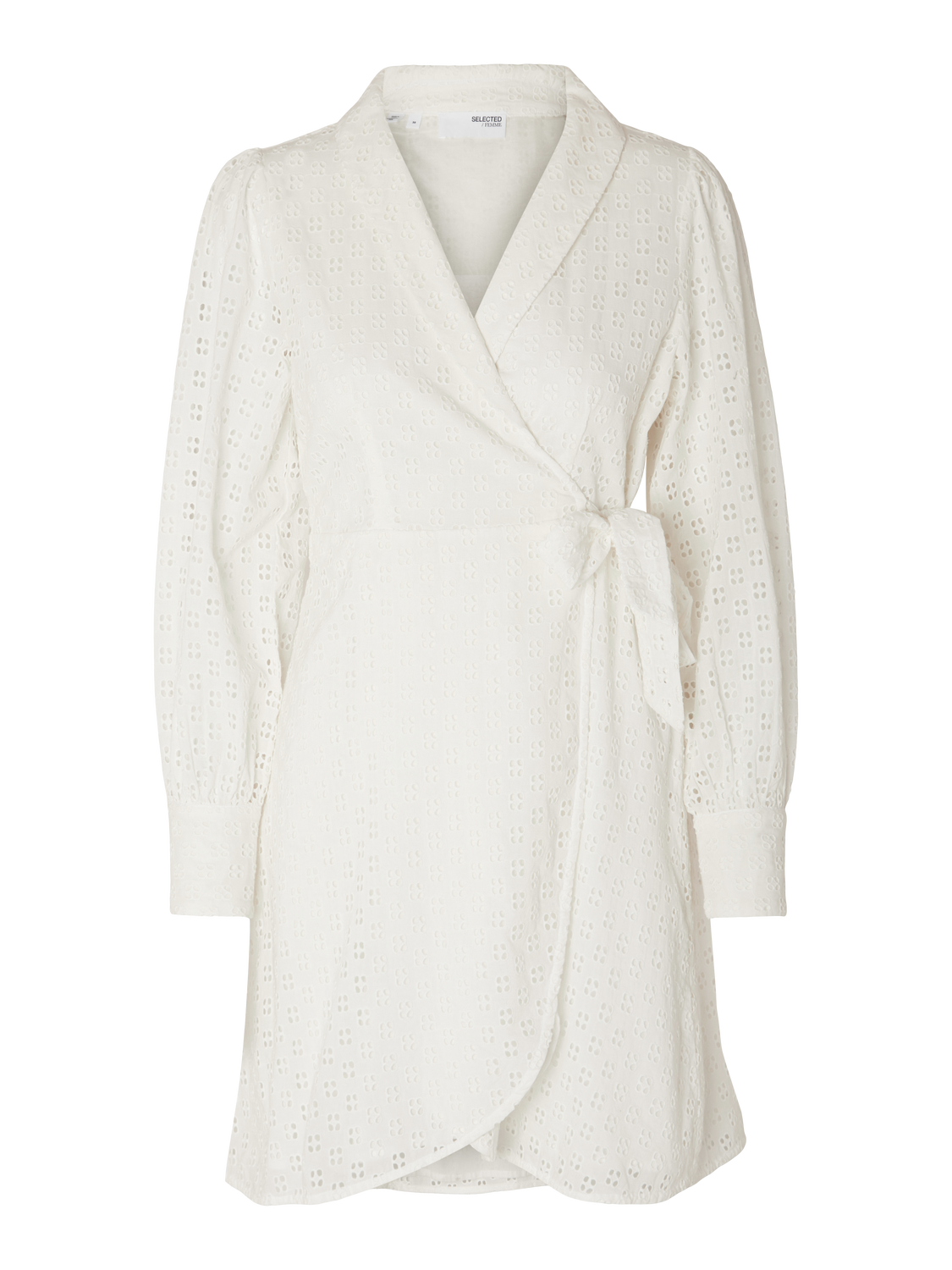 Anelli Ls Short Wrap Dress B - Snow White