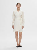 Anelli Ls Short Wrap Dress B - Snow White