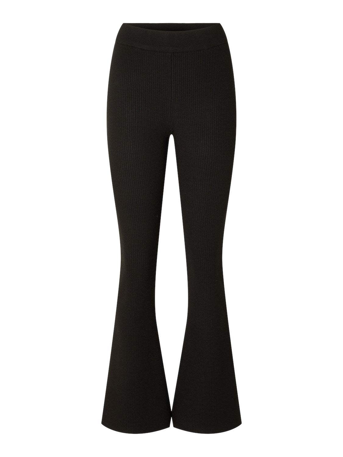 Karo Flared Knit Pants Ex - Black