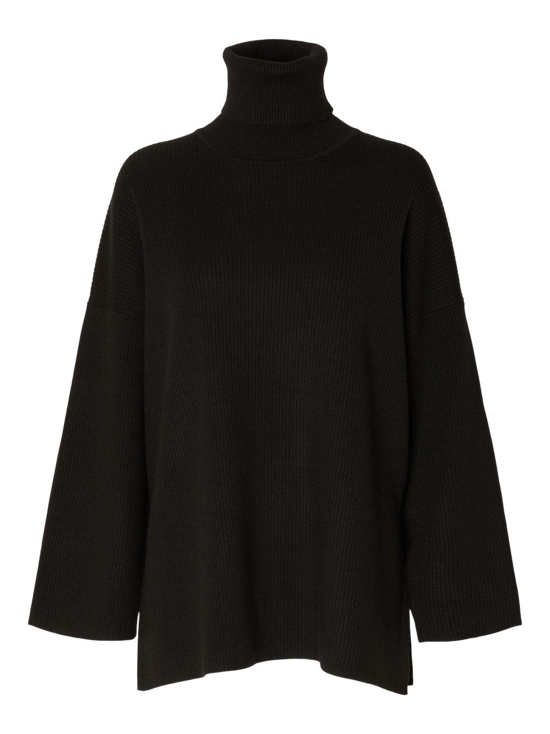 Karo Ls Long Knit Roll Neck - Black