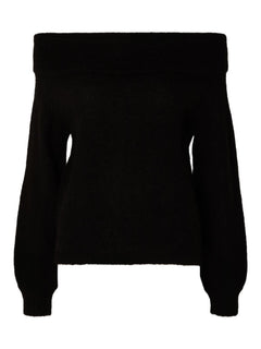 Lulu Off Shoulder Knit - Black