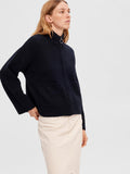 Sia Ras LS Knit Zipper Kofta - Dark Sapphire Melange