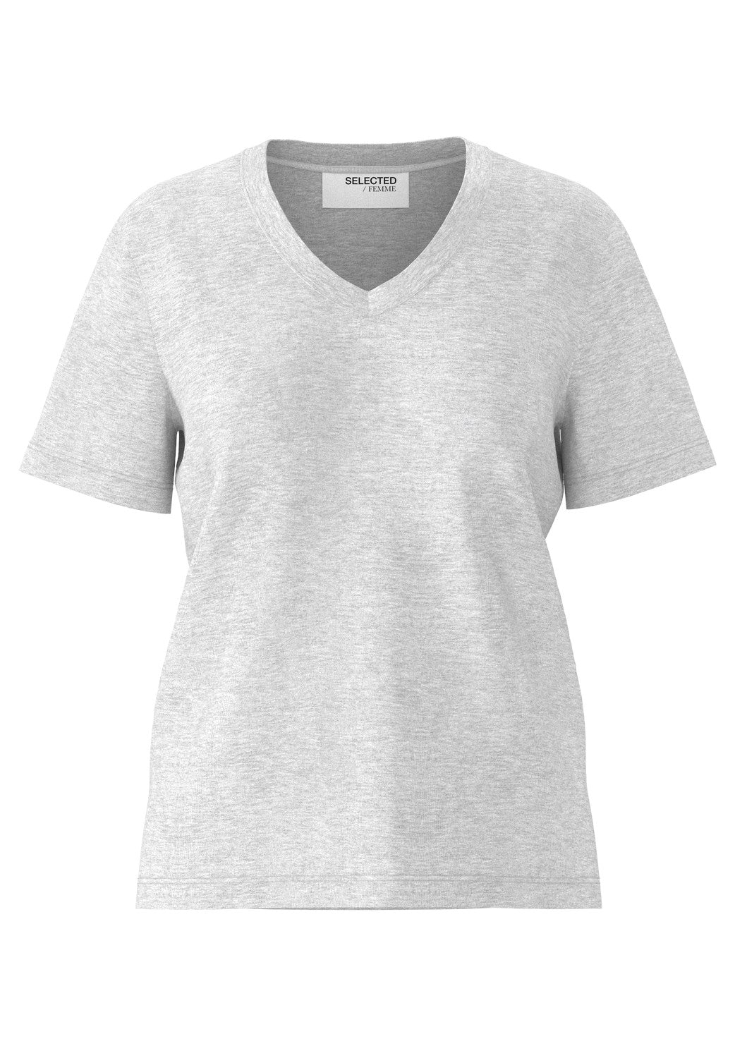 Essential V-Neck T-shirt - Light Grey Melange