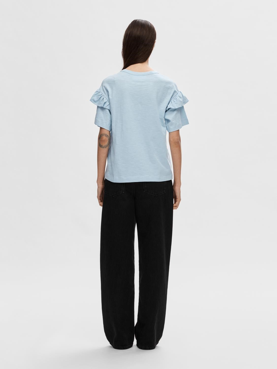 Selected Femme Rylie SS Florence Tee - Cashmere Blue