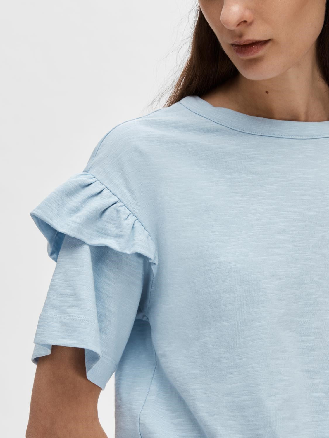 Selected Femme Rylie SS Florence Tee - Cashmere Blue