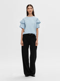 Selected Femme Rylie SS Florence Tee - Cashmere Blue