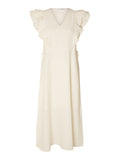 Hillie Ss Ankle Linen Dress B - Snow White