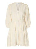 Hillie 3/4 Short Linen Dress B - Snow White