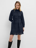 Tatiana Ls Short Embr Dress - Dark Sapphire