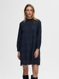 Tatiana Ls Short Embr Dress - Dark Sapphire