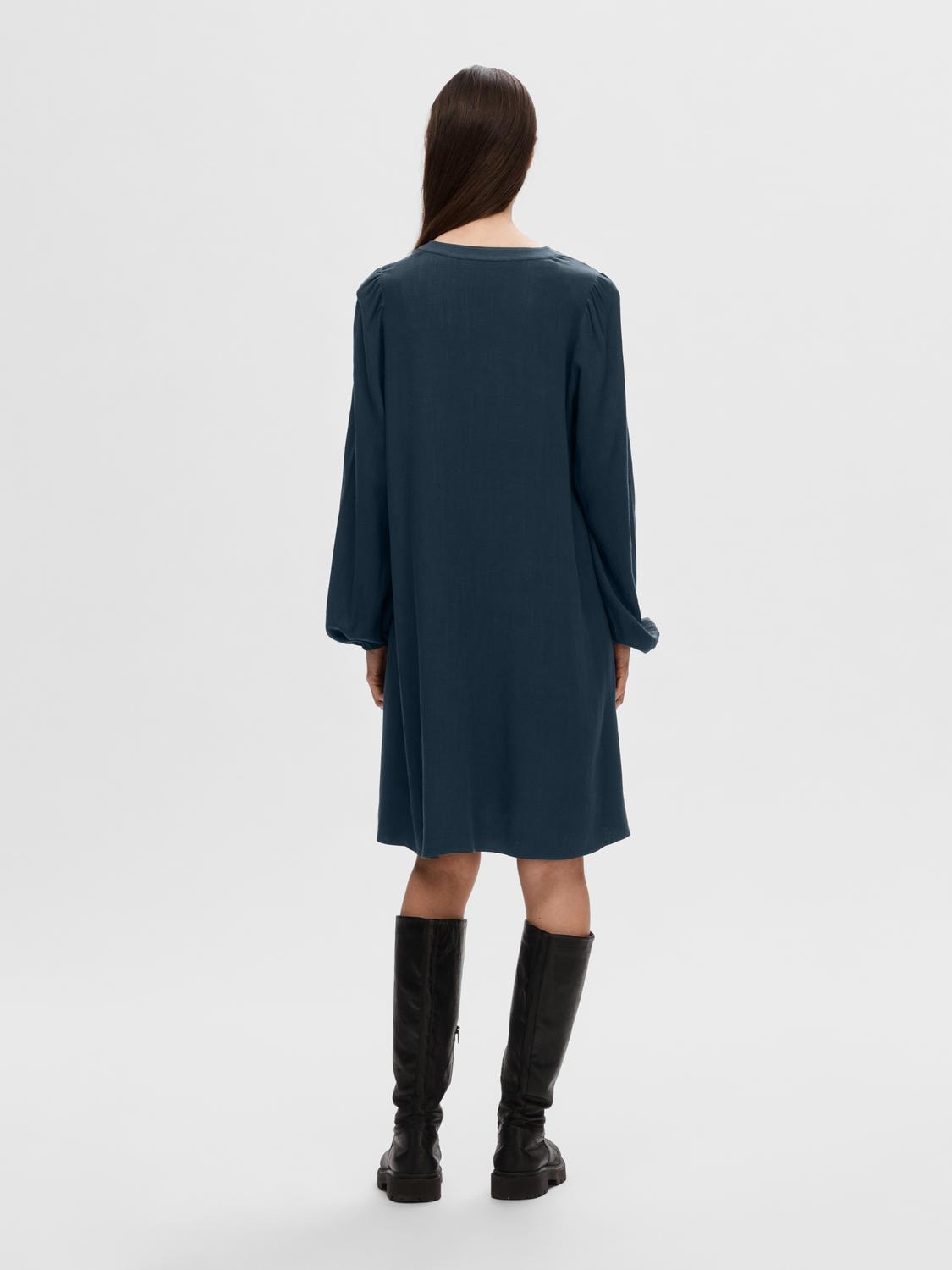 Viva Ls Short V-Neck Dress - Dark Sapphire