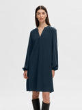 Viva Ls Short V-Neck Dress - Dark Sapphire