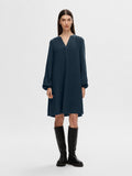 Viva Ls Short V-Neck Dress - Dark Sapphire