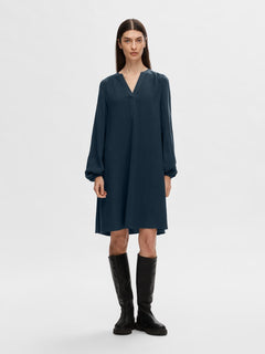 Viva Ls Short V-Neck Dress - Dark Sapphire