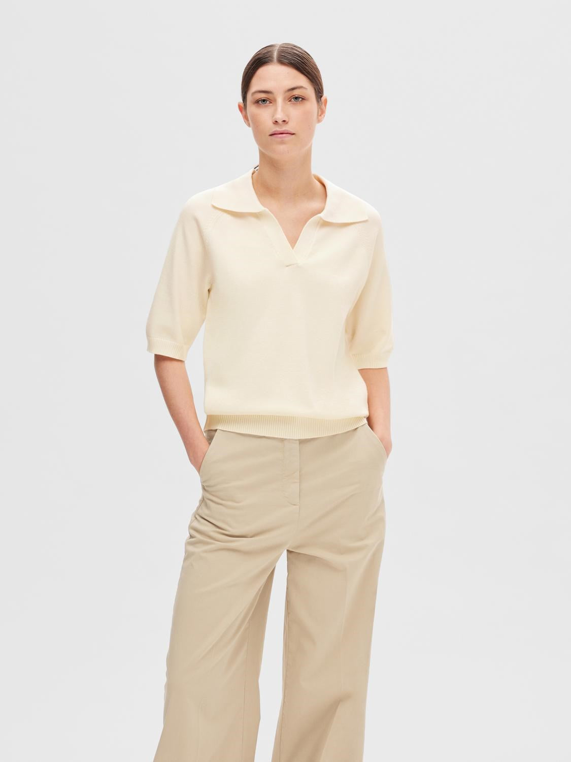 Helena 2/4 Collar Knit - Birch