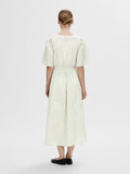 Vittoria Ss Striped Midi Shirt Dress - Snow White Grey Stripes