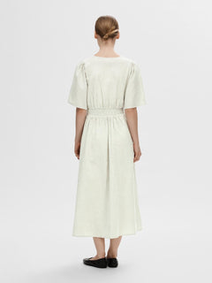 Vittoria Ss Striped Midi Shirt Dress - Snow White Grey Stripes