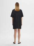 Linnie 2/4 Short Linen Shirt Dress B - Black