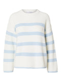 Bloomie Ls Knit O-Neck - Snow White/Cashmere Blue