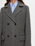 Victoria Wool Coat - Black Herringbone