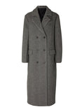 Victoria Wool Coat - Black Herringbone
