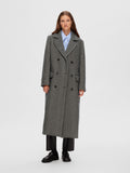 Victoria Wool Coat - Black Herringbone