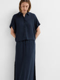 Viva Hw Ankle Skirt - Dark Sapphire