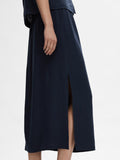Viva Hw Ankle Skirt - Dark Sapphire