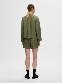 Linnie Ls Linen Shirt B - Olivine