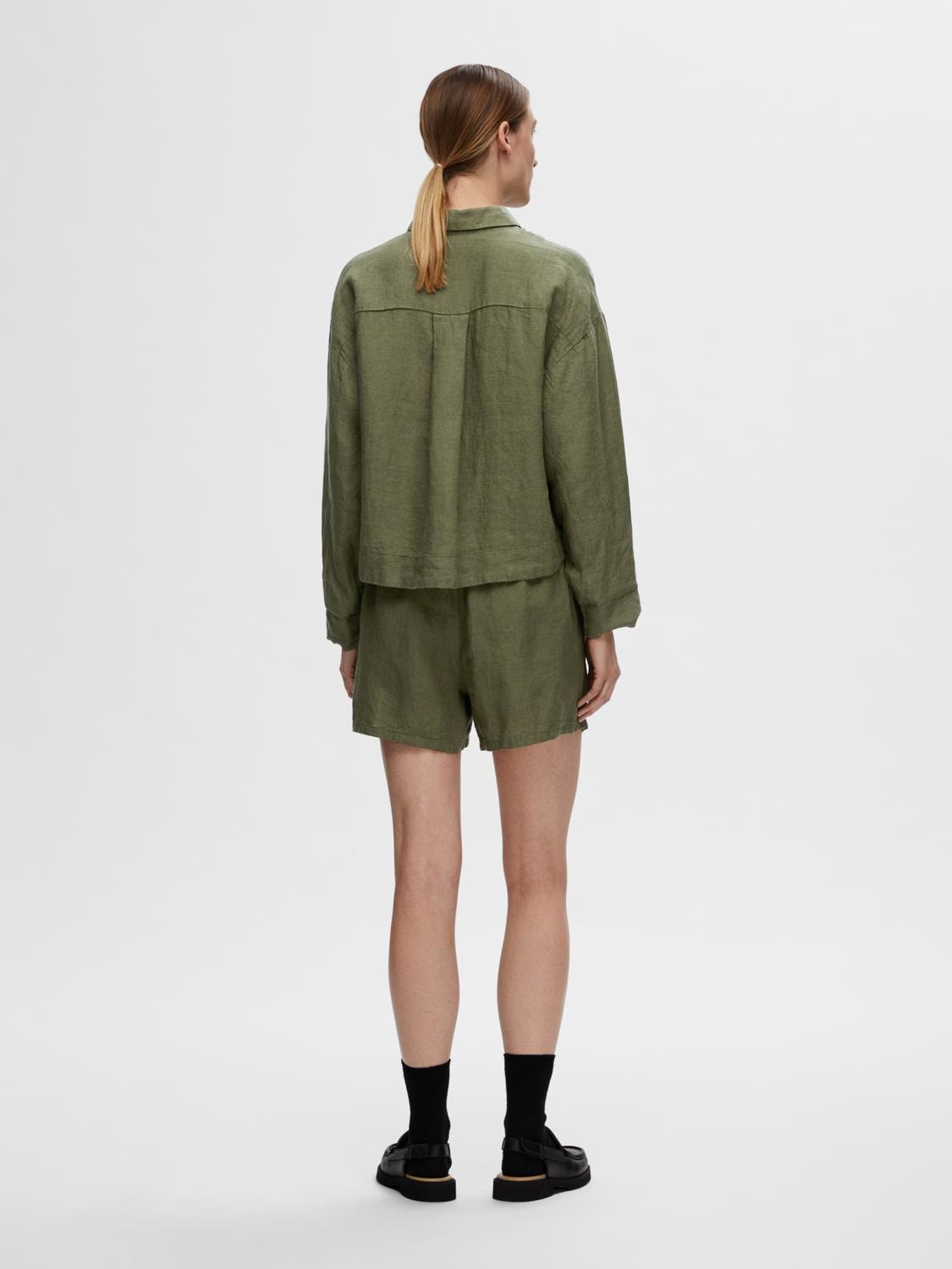 Linnie Ls Linen Shirt B - Olivine