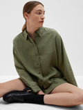 Linnie Ls Linen Shirt B - Olivine