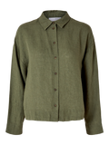 Linnie Ls Linen Shirt B - Olivine
