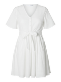 Beatrice Ss Short Broderi Dress B - Snow White