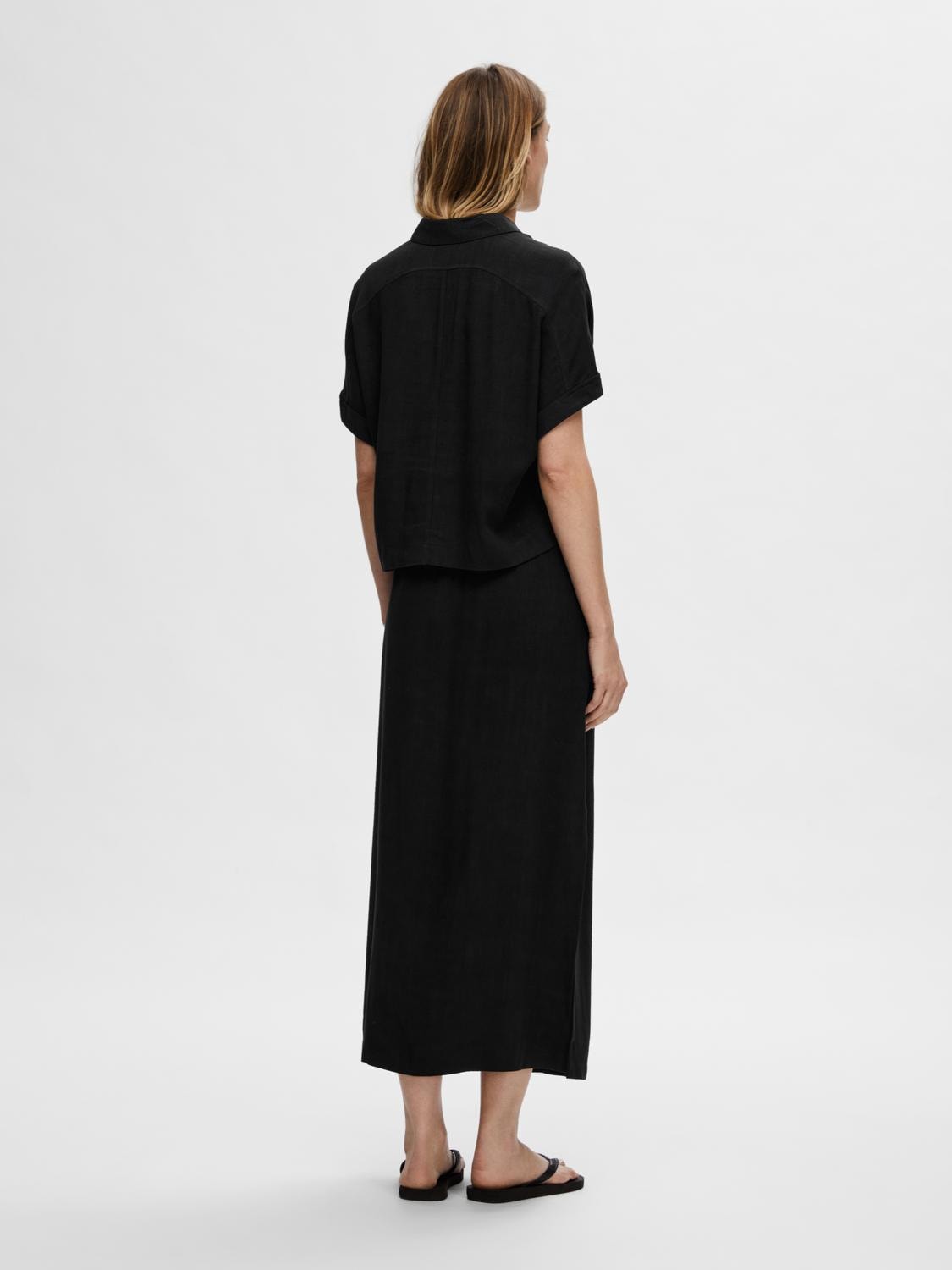 Viva Hw Ankle Skirt - Svart