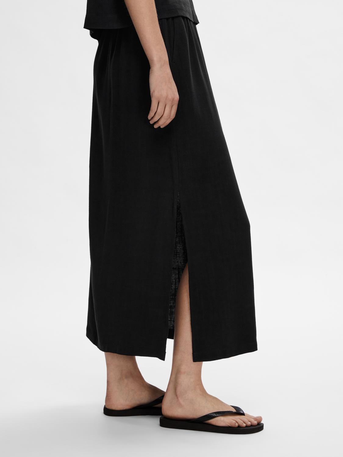Viva Hw Ankle Skirt - Svart
