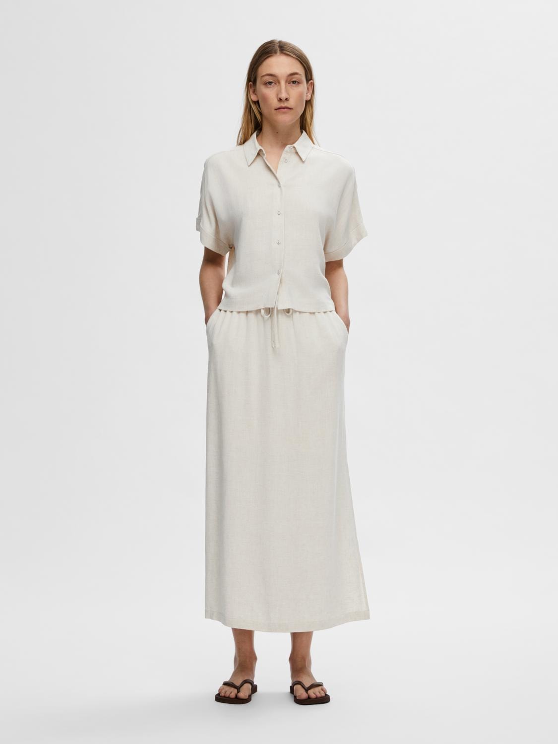 Viva Hw Ankle Skirt - Sandshell