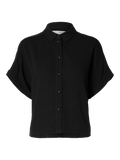 Viva Ss Cropped Shirt - Black