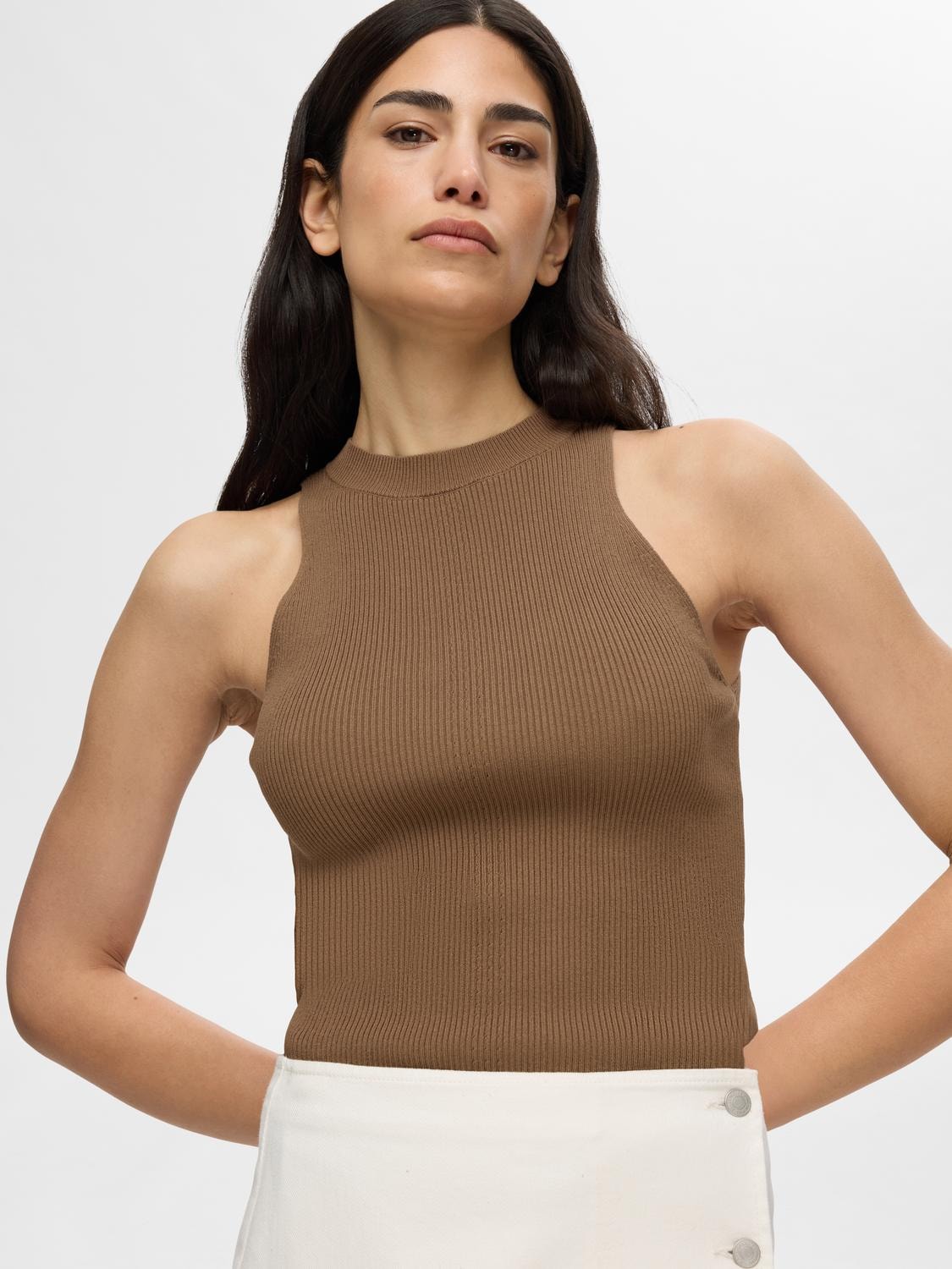 Solina Sl Knit Top B - Coca Mocha