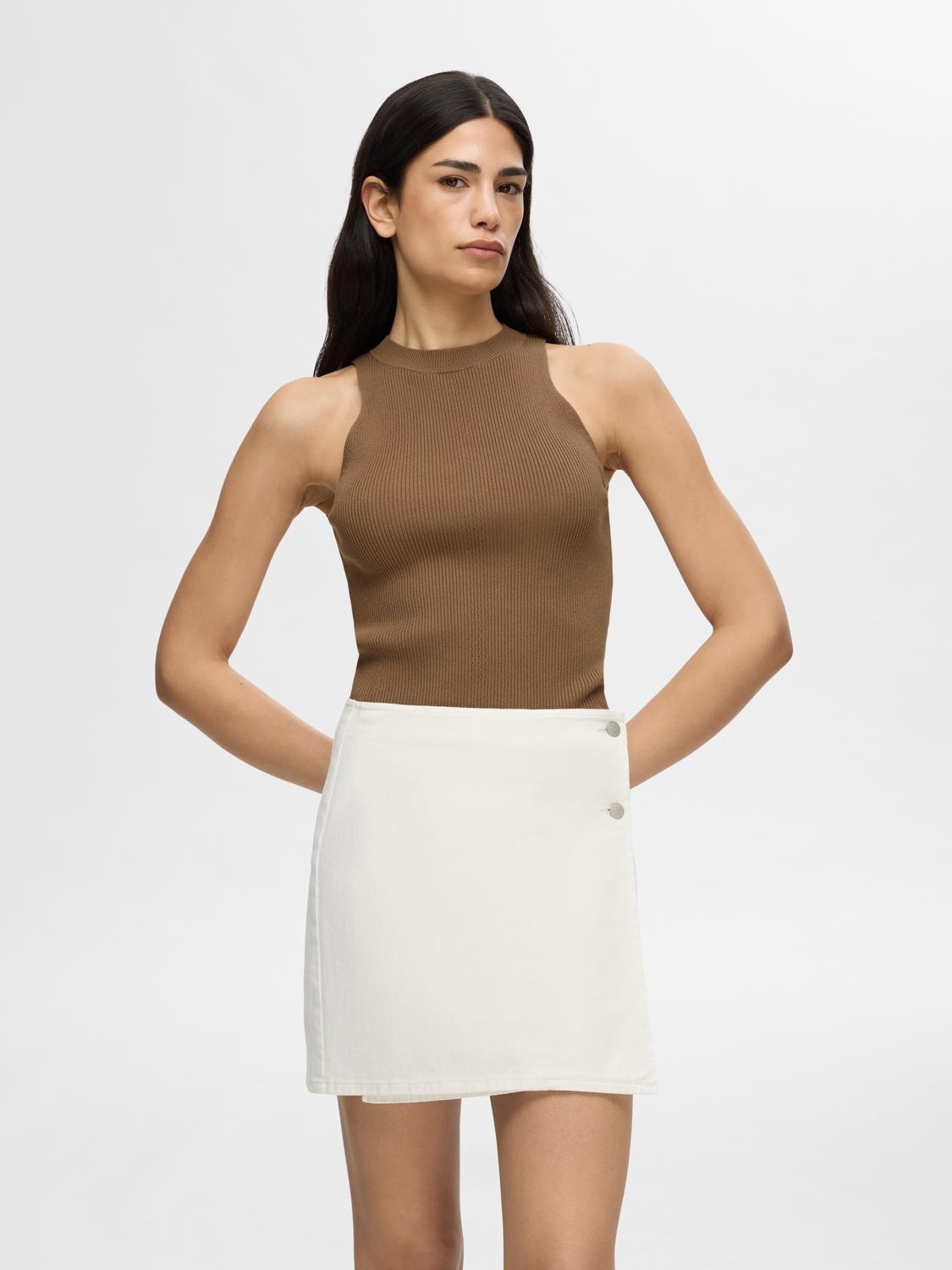 Solina Sl Knit Top B - Coca Mocha