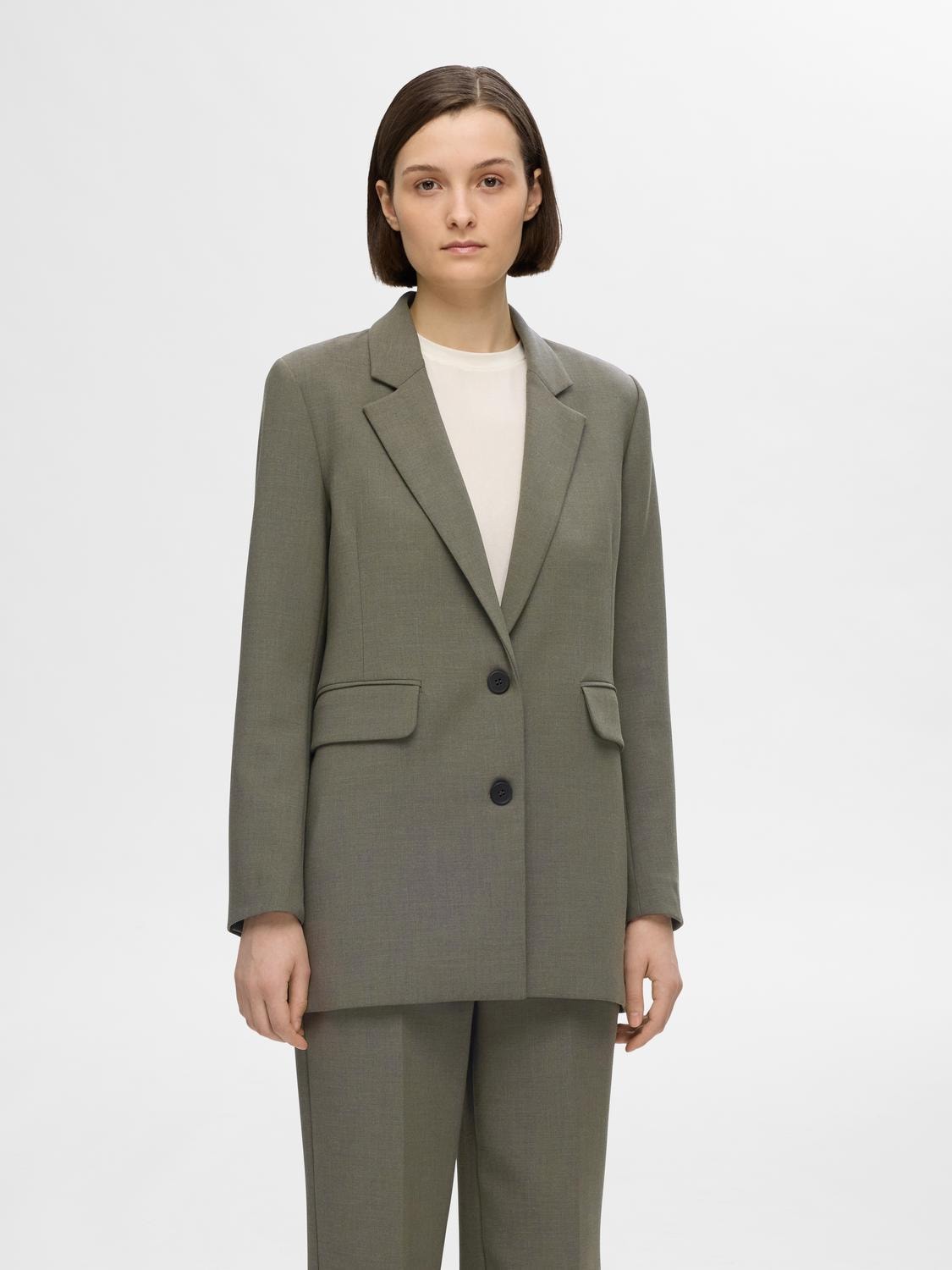 Rita Ls Relaxed Blazer - Kalamata Melange